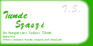 tunde szaszi business card